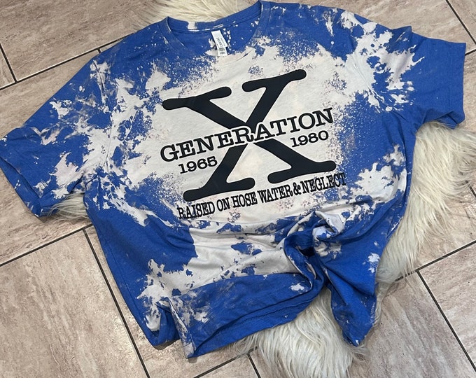 Generation X Bleach Dye T-shirt: GenX 1965-1980 Graphic Tee