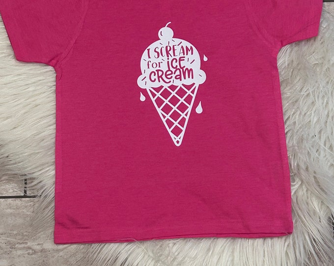 I Scream For Ice Cream Kids Shirt: Graphic Tee