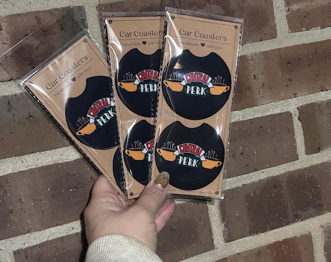 Friends Central Perk Car Coasters - Neoprene Absorbent Coasters (Set of 2)