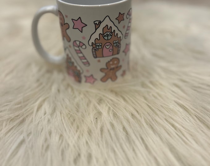 Gingerbread House Coffee Mug: Christmas Ceramic Mug, 11oz