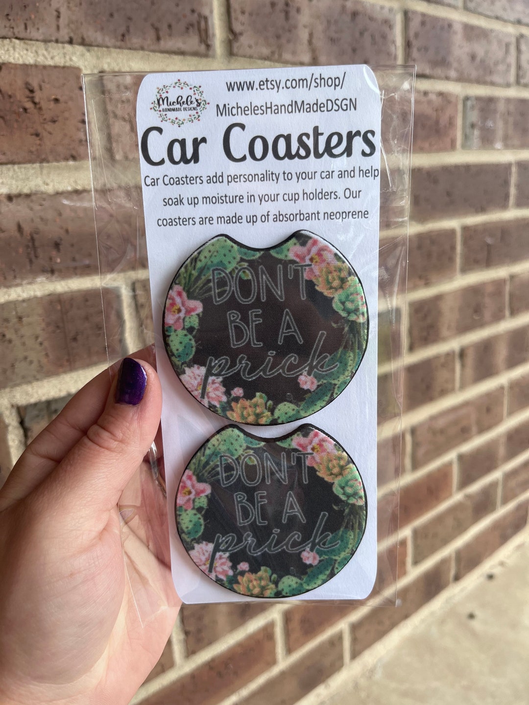 Funny Car Coasters, Car Coasters, Prick Car Coasters Etsy