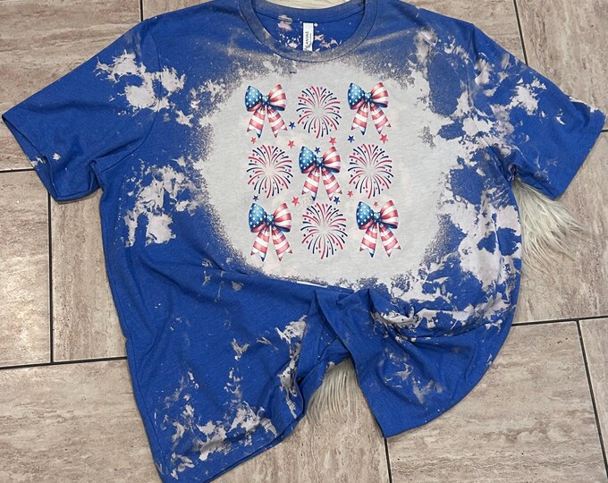 Bow Firework Graphic Shirt: 4th of July Summer Tee