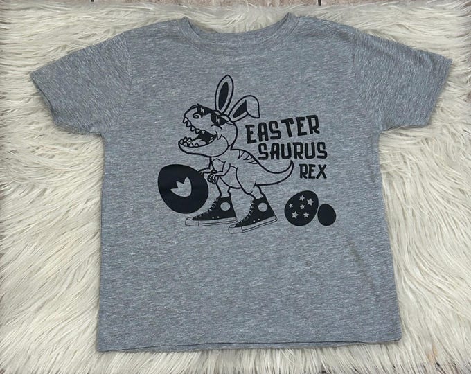 Easter Saurus Rex Kids Shirt: Dinosaur Easter Bunny Tee