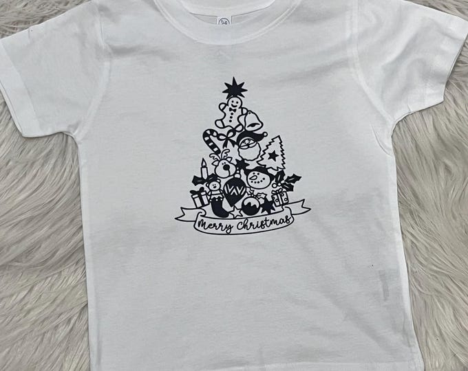 Merry Christmas Tree Shirt: Bleached Holiday Tee