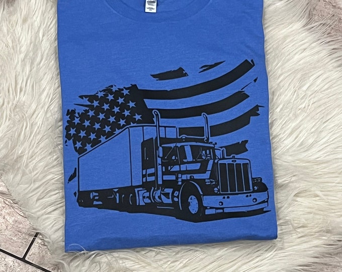 Trucker American Flag Graphic Shirt