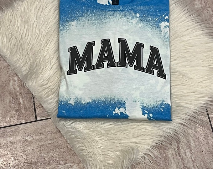 Mama Graphic Tee: Bleach Splatter Cotton Mom Shirt