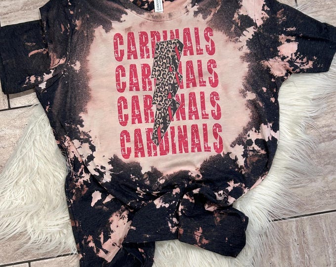 Bleached Cardinals Shirt: Lightning Bolt School Spirit Tee