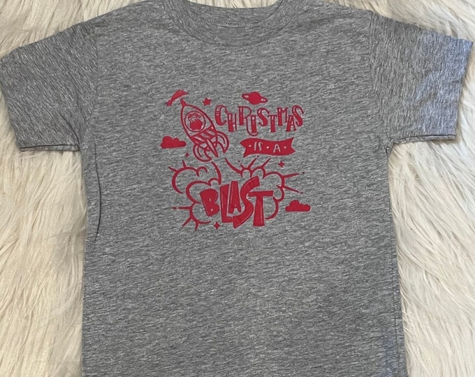 Christmas is a Blast Kids Shirt: Rocket Graphic Tee
