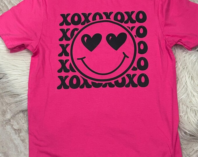 Smiley Face XOXO Valentine's Day Shirt: Retro Girly Gift