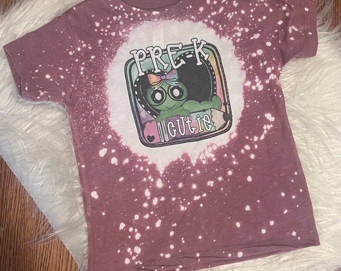 Bookworm Cutie Bleached Shirt - Back to School Girls Shirt