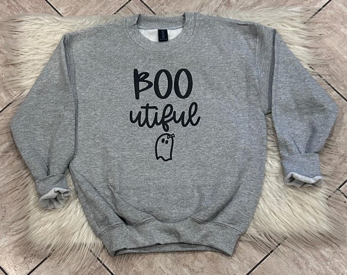 Boo-utiful Halloween Shirt: Spooky Kids Crew Neck