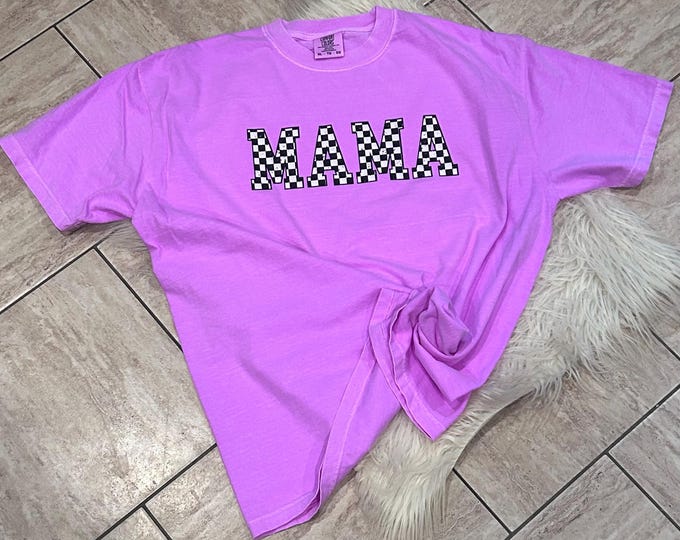 Checkered Mama Shirt: Comfort Colors Graphic Tee