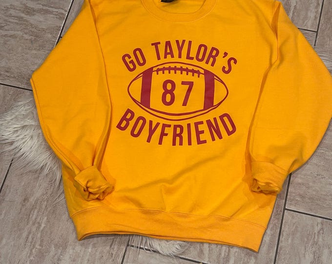 Go Taylor's Boyfriend Sweatshirt: Retro Football Fan Shirt