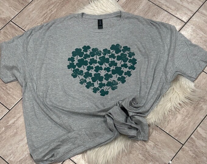 Shamrock Heart Shirt: St Patrick's Day Cotton Tee