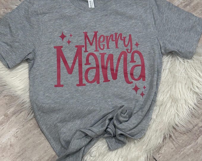 Merry Mama Christmas Shirt: Soft Cotton Blend Crew Neck