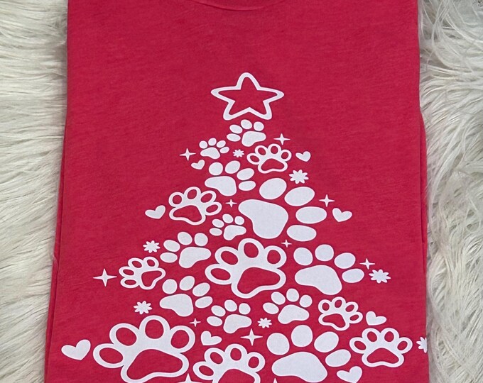 Paw Print Christmas Tree Shirt, Dog Lover Gift