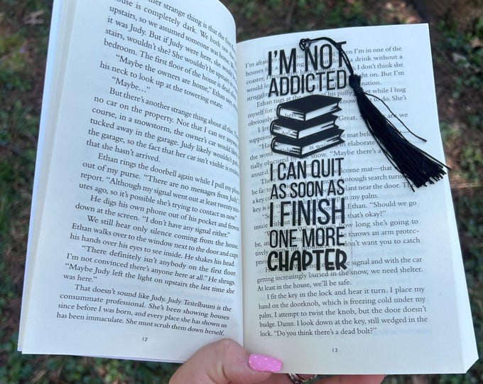 Book Lover Bookmark: Acrylic Bookmark with Tassel, Bookish Gift