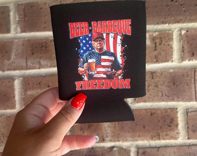 Black Foam Can Koozie: 4th of July 12oz Cooler