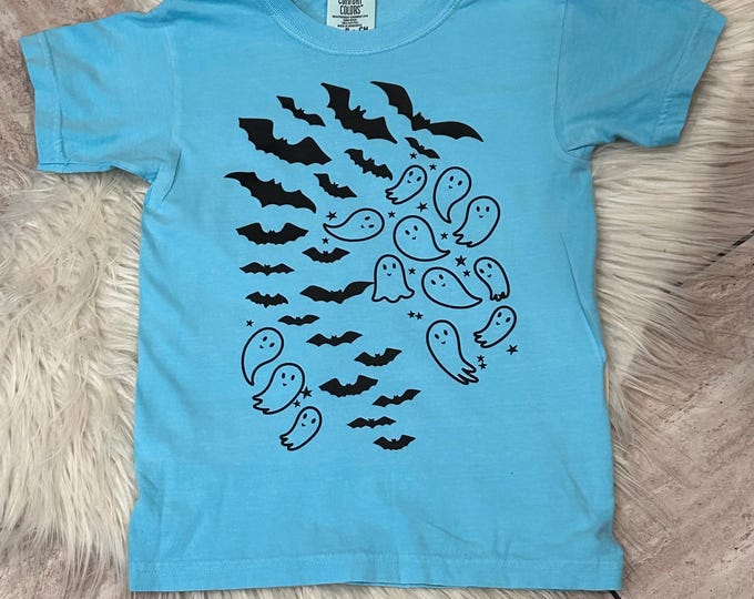 Halloween Shirt: Comfort Colors Ghosts & Bats Tee