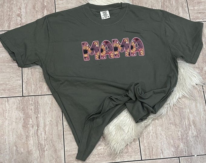 Fall Mama Sunflower Shirt: Comfort Colors Cotton Tee