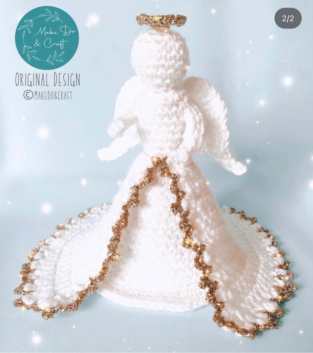 Christmas Angel Tree Topper Crochet Pattern Free Standing Angel