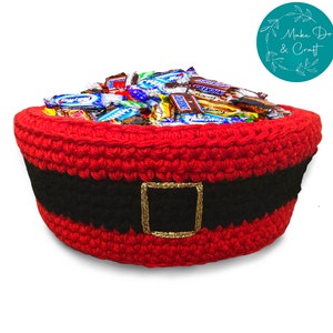 Crochet Chocolate Tub Cover Pattern - Santa - Sweet Tin Cover - Chocolate Cover -  Christmas Table Decor Cover - Christmas Crochet Pattern