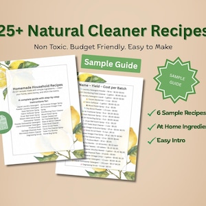 SAMPLE GUIDE | Natural Cleaner Recipe Guide | 6 Non-Toxic & Eco-Friendly Cleaning Recipes | Printable PDF Download