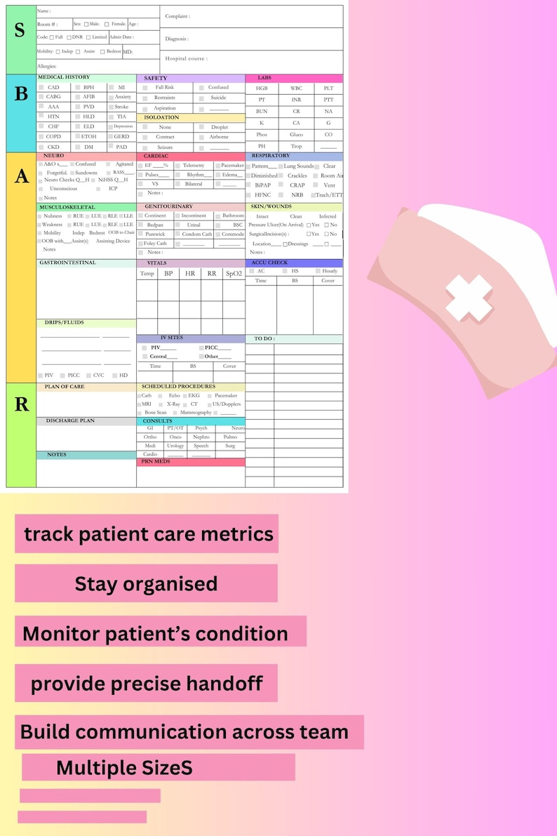 Comprehensive Sbar Nurse Report Sheet For Med Surg Icu Rns Includes Comprehensive Sbar Nurse Report Sheet For Med Surg Icu Rns Includes