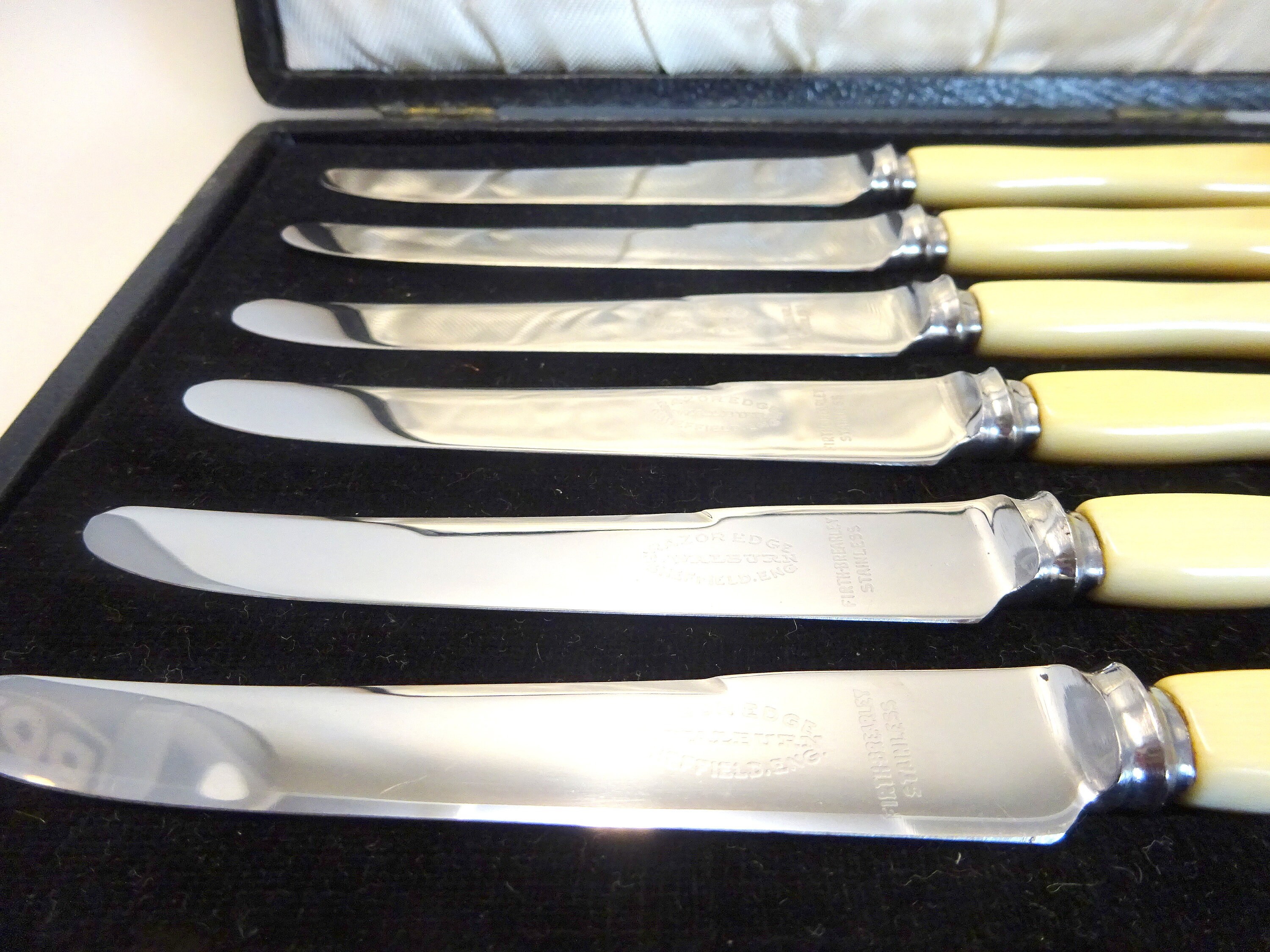 Firth Brearley Tea Cutlery, Cased Set of Six, Vintage Stainless Tea