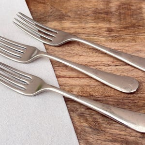 Military Issue Dessert Forks, Set of 3, Gieves Ltd London 1939, Old English Pattern