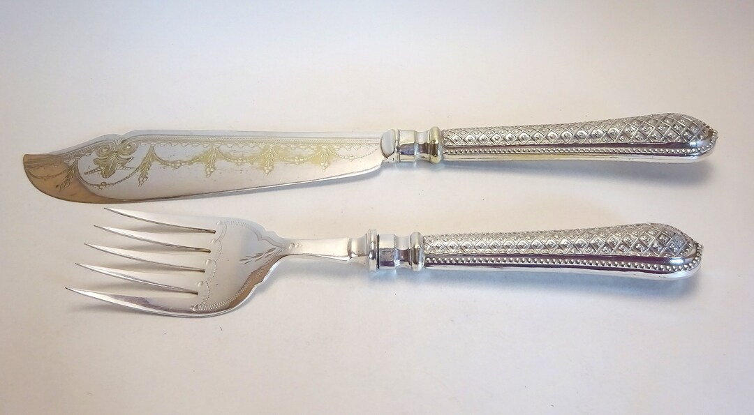 Antique Fish Servers Salmon Servers Silver Plate Ornate Etsy