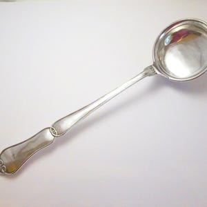 LARGE Antique Soup or Punch Ladle, Fraget Warsawa, Silver Plate, 1851, Deep Bowl, Elegant Tableware, Rare Antique, Poland Antique