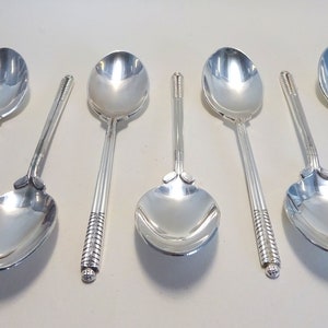 Set of 6 Golfing Themed Small Silver Plated Teaspoons or Coffee Spoons, Golf Club Shape Handles, Gift for Golfer