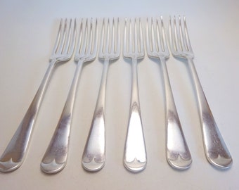 Vintage Silver Plated Dessert Forks, Salad Forks, Old English Pattern, Vintage Flatware, G Ellis Ltd, Sheffield