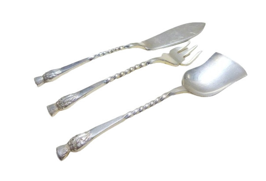 Afternoon Tea Cutlery Set, Thistle Design, Twist Handles, Butter