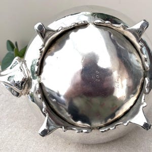 Antique Victorian Silver Plated Teapot, Repoussé Decoration, Ornate Footed Teaware image 12