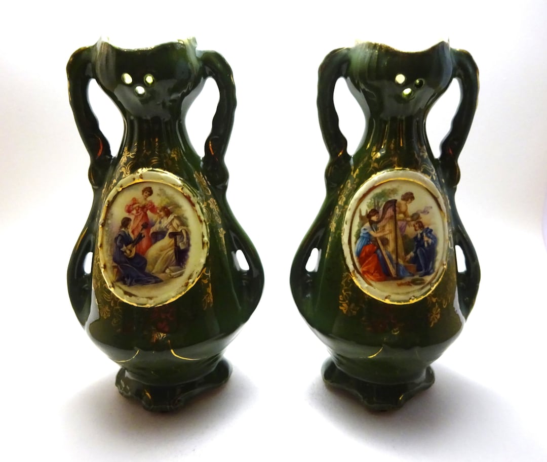 Decorative Antique Vases Pair of Art Nouveau Vases Josef Etsy