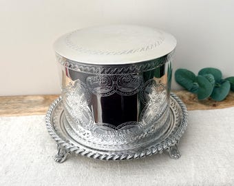 Antique Victorian Henry Wilkinson Silver Plate Biscuit Box, Sheffield c1880