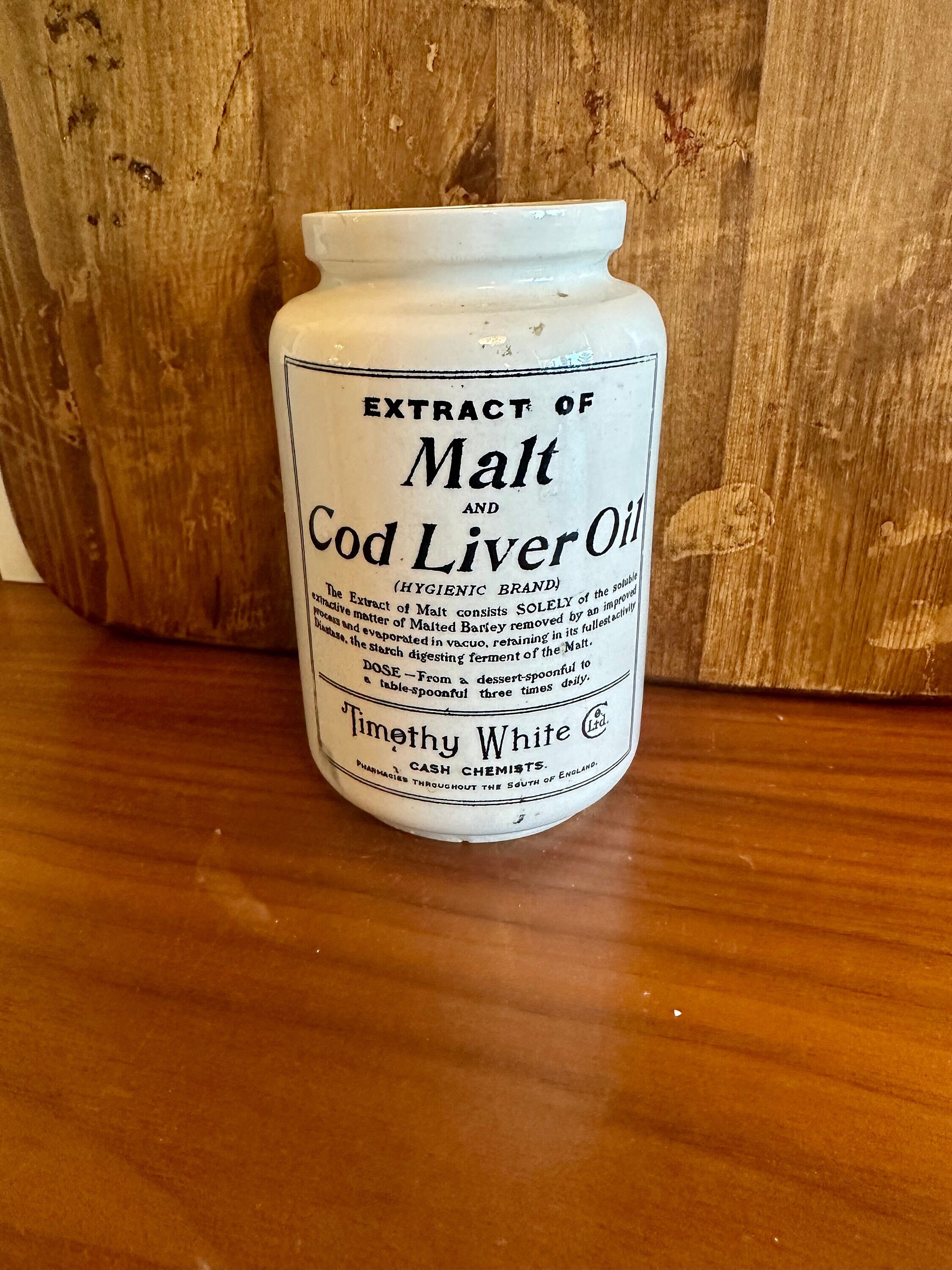 Extract of Malt and Cod Liver Oil アンティークポット【s0214