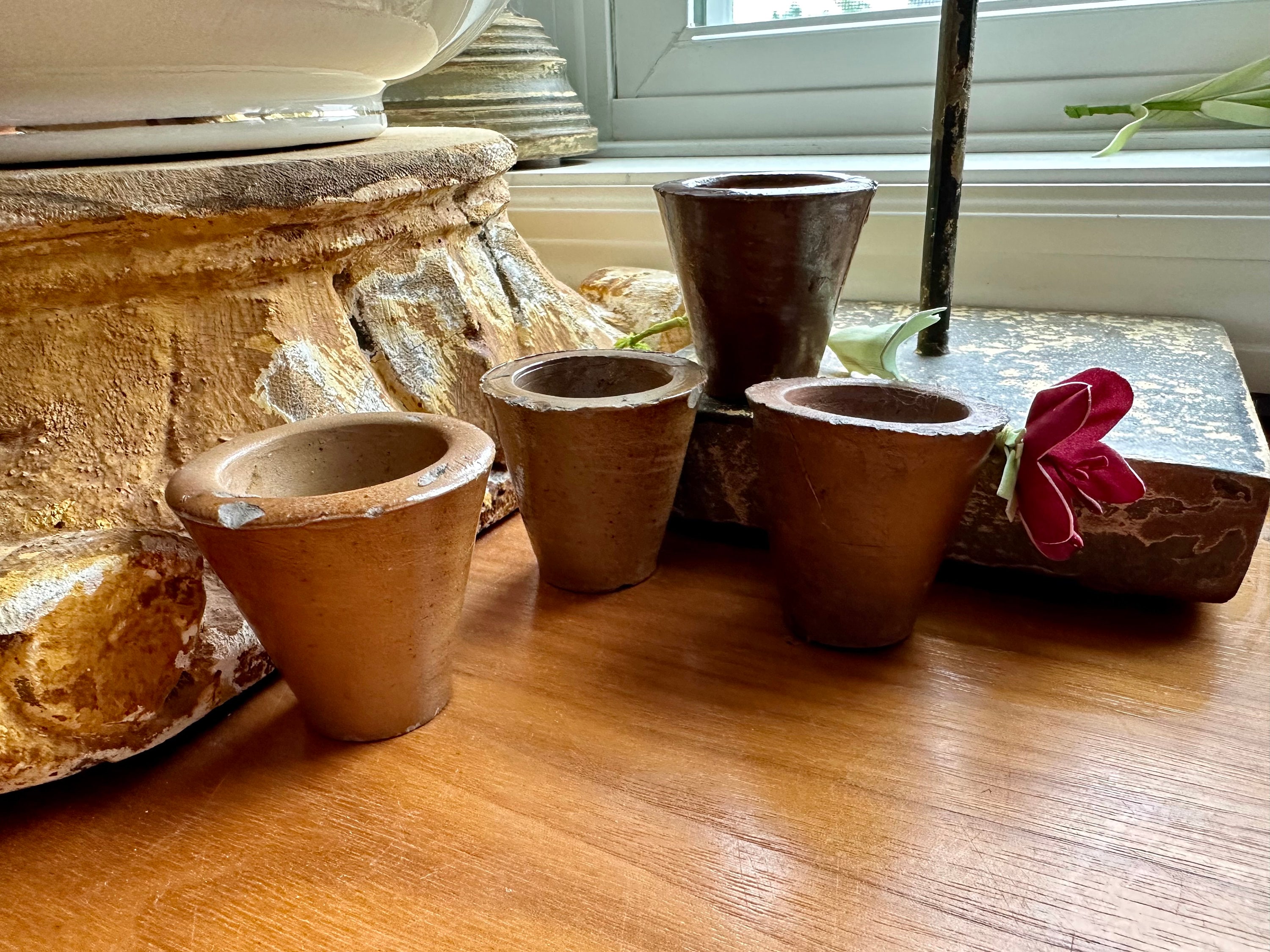 Rare - Antique - Stoneware - Earthenware - Paste - Blacking Pots - English - Direct from England