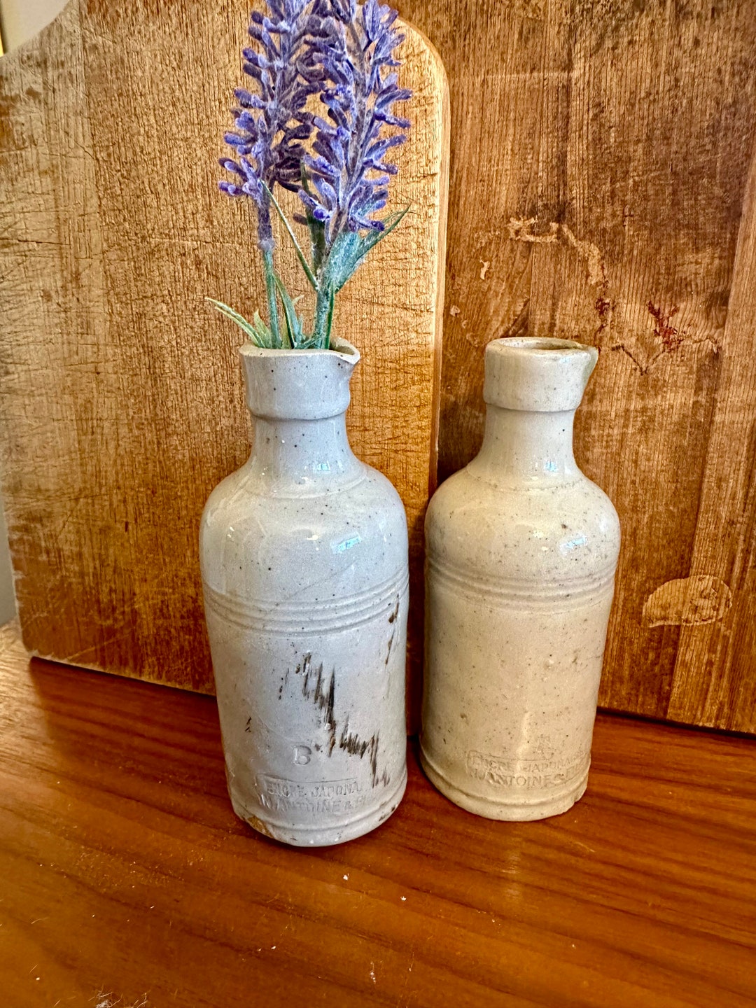 Rare Antique French Stoneware Bottles Embossed Ink Bottle French