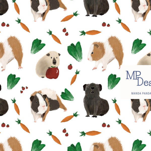 guineapigs seamless pattern, guinea pig veggies seamless file, pet pattern, guinea pig digital paper, guinea pig digital background,jpg file