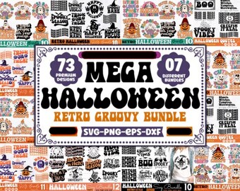 Mega Retro Boo Fall Spooky Halloween SVG Bundle