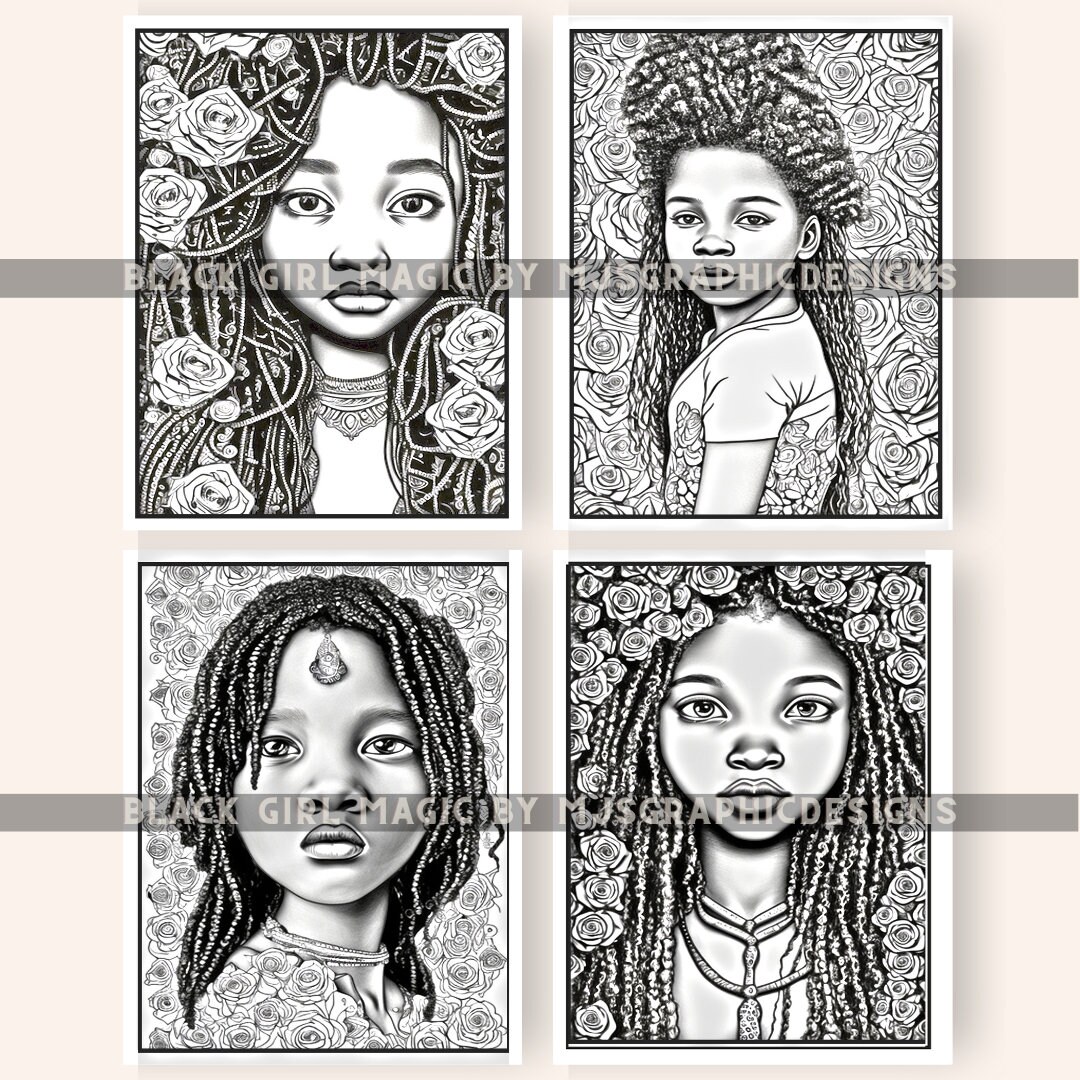 Coloring Pages DIGITAL DOWNLOAD Printable Black Girl Magic Coloring