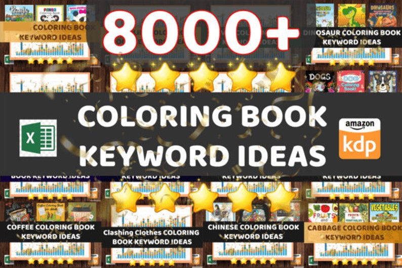 8000 KDP COLORING BOOK Keyword Ideas Graphic Etsy