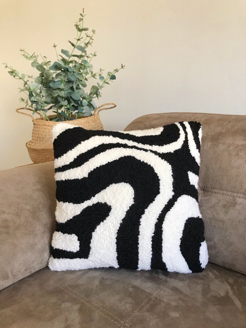 Bohemian Abstract Tufted Pillow Cover Swirl Tufted Pillow Etsy