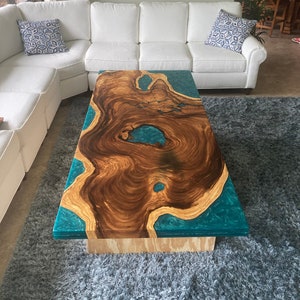 Cherry River Epoxy Coffee Table — EZ Mountain Rustic Furniture