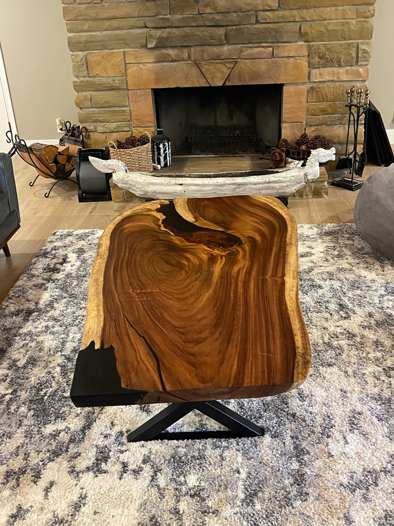 Custom Live Edge Coffee Table Exotic Hardwoods All Etsy