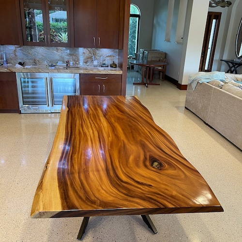 Live Edge Dining Tables Custom Monkey Pod Slabs Handmade Etsy