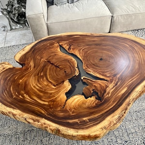 Live Edge Coffee Table ~ Exotic Hardwoods~ All Handmade!! We can do Solid slabs or add epoxy resin, any color!